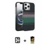 MARSİLYAN™- iPhone 16 Pro Max Kılıf Doruk Serisi - Siyah Buffer Cam Ekran Koruyucu + PVD Metal Kamera Lens - GS