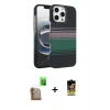 MARSİLYAN™- iPhone 16 Pro Max Kılıf Doruk Serisi - Siyah Buffer Cam Ekran Koruyucu + Raze Metal Kamera Lens - CLTM