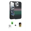 MARSİLYAN™- iPhone 16 Pro Max Kılıf Doruk Serisi - Siyah Buffer Cam Ekran Koruyucu + Raze Metal Kamera Lens - BZ