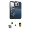 MARSİLYAN™- iPhone 16 Pro Max Kılıf Doruk Serisi - Siyah Buffer Cam Ekran Koruyucu + Raze Metal Kamera Lens - SH