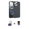 MARSİLYAN™- iPhone 16 Pro Max Kılıf Doruk Serisi - Siyah Buffer Hayalet Cam Ekran Koruyucu + Bilvis Titan Kamera Lens - SH