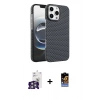 MARSİLYAN™- iPhone 16 Pro Max Kılıf Doruk Serisi - Siyah Buffer Hayalet Cam Ekran Koruyucu + Bilvis Titan Kamera Lens - GS