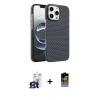 MARSİLYAN™- iPhone 16 Pro Max Kılıf Doruk Serisi - Siyah Buffer Hayalet Cam Ekran Koruyucu + Bilvis Titan Kamera Lens - TMGI