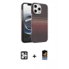 MARSİLYAN™- iPhone 16 Pro Max Kılıf Doruk Serisi - Siyah Buffer Hayalet Cam Ekran Koruyucu + PVD Metal Kamera Lens - GS