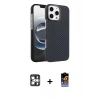 MARSİLYAN™- iPhone 16 Pro Max Kılıf Doruk Serisi - Siyah Buffer Hayalet Cam Ekran Koruyucu + PVD Metal Kamera Lens - GS