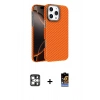 MARSİLYAN™- iPhone 16 Pro Max Kılıf Doruk Serisi - Siyah Buffer Hayalet Cam Ekran Koruyucu + PVD Metal Kamera Lens - GS
