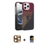 MARSİLYAN™- iPhone 16 Pro Max Kılıf Doruk Serisi - Siyah Buffer Hayalet Cam Ekran Koruyucu + Pers Alüminyum Kamera Lens - CLTM