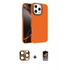 MARSİLYAN™- iPhone 16 Pro Max Kılıf Doruk Serisi - Siyah Buffer Hayalet Cam Ekran Koruyucu + Pers Alüminyum Kamera Lens - CLTM