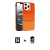 MARSİLYAN™- iPhone 16 Pro Max Kılıf Doruk Serisi - Siyah Buffer Hayalet Cam Ekran Koruyucu + PVD Metal Kamera Lens - SH