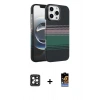 MARSİLYAN™- iPhone 16 Pro Max Kılıf Doruk Serisi - Siyah Buffer Hayalet Cam Ekran Koruyucu + PVD Metal Kamera Lens - SH