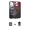 MARSİLYAN™- iPhone 16 Pro Max Kılıf Doruk Serisi - Siyah Buffer Hayalet Cam Ekran Koruyucu + PVD Metal Kamera Lens - SH