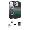MARSİLYAN™- iPhone 16 Pro Max Kılıf Doruk Serisi - Siyah Buffer Hayalet Cam Ekran Koruyucu + Raze Metal Kamera Lens - BZ