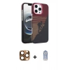 MARSİLYAN™- iPhone 16 Pro Max Kılıf Doruk Serisi - Siyah Joko Magic 5D Cam + Pers Alüminyum Kamera Lens - CLTM