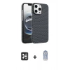 MARSİLYAN™- iPhone 16 Pro Max Kılıf Doruk Serisi - Siyah Joko Magic 5D Cam + PVD Metal Kamera Lens - SH