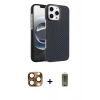 MARSİLYAN™- iPhone 16 Pro Max Kılıf Doruk Serisi - Siyah Joko Magic 5D Hayalet Cam + Pers Alüminyum Kamera Lens - CLTM