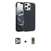 MARSİLYAN™- iPhone 16 Pro Max Kılıf Doruk Serisi - Siyah Joko Magic 5D Hayalet Cam + PVD Metal Kamera Lens - GD