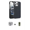 MARSİLYAN™- iPhone 16 Pro Max Kılıf Doruk Serisi - Siyah Joko Magic 5D Hayalet Cam + Pers Alüminyum Kamera Lens - GI