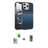 MARSİLYAN™- iPhone 16 Pro Max Kılıf Doruk Serisi - Siyah Joko Magic 5D Hayalet Cam + Natural Grey Raze Metal Kamera Lens