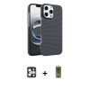 MARSİLYAN™- iPhone 16 Pro Max Kılıf Doruk Serisi - Siyah Joko Magic 5D Hayalet Cam + PVD Metal Kamera Lens - GS
