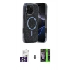 MARSİLYAN™- iPhone 16 Pro Max Kılıf Eksen Çizgi - Şeffaf 360 Full Body Arka Koruyucu + Bilvis Titan Kamera Lens - GS