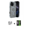 MARSİLYAN™- iPhone 16 Pro Max Kılıf Eksen Çizgi - Şeffaf 360 Full Body Arka Koruyucu + Pers Alüminyum Kamera Lens - GS