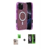 MARSİLYAN™- iPhone 16 Pro Max Kılıf Eksen Çizgi - Şeffaf 360 Full Body Arka Koruyucu + Raze Metal Kamera Lens - NLGY