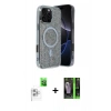 MARSİLYAN™- iPhone 16 Pro Max Kılıf Eksen Çizgi - Şeffaf 360 Full Body Arka Koruyucu + Raze Metal Kamera Lens - BZ