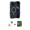 MARSİLYAN™- iPhone 16 Pro Max Kılıf Eksen Çizgi - Şeffaf 360 Full Body Arka Koruyucu + Raze Metal Kamera Lens - BZ