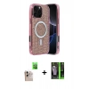 MARSİLYAN™- iPhone 16 Pro Max Kılıf Eksen Çizgi - Şeffaf 360 Full Body Arka Koruyucu + Raze Metal Kamera Lens - NLGY