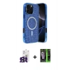 MARSİLYAN™- iPhone 16 Pro Max Kılıf Eksen Çizgi - Şeffaf 360 Full Body Arka Koruyucu + Siyah Bilvis Titan Kamera Lens