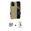 MARSİLYAN™- iPhone 16 Pro Max Kılıf Eksen Çizgi - Şeffaf Pasifik Cam Ekran Koruyucu + Pers Alüminyum Kamera Lens - GI