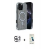 MARSİLYAN™- iPhone 16 Pro Max Kılıf Eksen Çizgi - Şeffaf Pasifik Cam Ekran Koruyucu + Pers Alüminyum Kamera Lens - GI