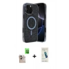 MARSİLYAN™- iPhone 16 Pro Max Kılıf Eksen Çizgi - Şeffaf Pasifik Cam Ekran Koruyucu + Raze Metal Kamera Lens - NLGY