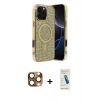 MARSİLYAN™- iPhone 16 Pro Max Kılıf Eksen Çizgi - Şeffaf Pasifik Cam Ekran Koruyucu + Pers Alüminyum Kamera Lens - CLTM