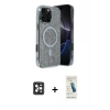 MARSİLYAN™- iPhone 16 Pro Max Kılıf Eksen Çizgi - Şeffaf Pasifik Cam Ekran Koruyucu + PVD Metal Kamera Lens - SH