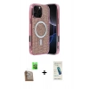 MARSİLYAN™- iPhone 16 Pro Max Kılıf Eksen Çizgi - Şeffaf Pasifik Cam Ekran Koruyucu + Raze Metal Kamera Lens - CLTM