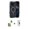 MARSİLYAN™- iPhone 16 Pro Max Kılıf Eksen Çizgi - Şeffaf Pasifik Cam Ekran Koruyucu + Raze Metal Kamera Lens - CLTM