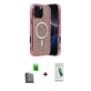 MARSİLYAN™- iPhone 16 Pro Max Kılıf Eksen Çizgi - Şeffaf Pasifik Cam Ekran Koruyucu + Raze Metal Kamera Lens - SH
