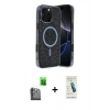 MARSİLYAN™- iPhone 16 Pro Max Kılıf Eksen Çizgi - Şeffaf Pasifik Cam Ekran Koruyucu + Raze Metal Kamera Lens - SH
