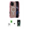 MARSİLYAN™- iPhone 16 Pro Max Kılıf Eksen Çizgi - Siyah 360 Mat Full Body Arka Koruyucu + Raze Metal Kamera Lens - BZ
