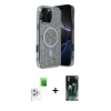 MARSİLYAN™- iPhone 16 Pro Max Kılıf Eksen Çizgi - Siyah 360 Mat Full Body Arka Koruyucu + Raze Metal Kamera Lens - BZ