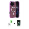 MARSİLYAN™- iPhone 16 Pro Max Kılıf Eksen Çizgi - Siyah 360 Mat Full Body Arka Koruyucu + Raze Metal Kamera Lens - BZ
