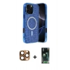MARSİLYAN™- iPhone 16 Pro Max Kılıf Eksen Çizgi - Siyah 360 Mat Full Body Arka Koruyucu + Çöl Titanyum Pers Alüminyum Kamera Lens