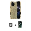 MARSİLYAN™- iPhone 16 Pro Max Kılıf Eksen Çizgi - Siyah 360 Mat Full Body Arka Koruyucu + PVD Metal Kamera Lens - GS