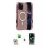 MARSİLYAN™- iPhone 16 Pro Max Kılıf Eksen Çizgi - Siyah 360 Mat Full Body Arka Koruyucu + Raze Metal Kamera Lens - NLGY