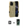 MARSİLYAN™- iPhone 16 Pro Max Kılıf Eksen Çizgi - Siyah 360 Mat Full Body Arka Koruyucu + PVD Metal Kamera Lens - SH