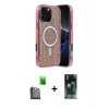MARSİLYAN™- iPhone 16 Pro Max Kılıf Eksen Çizgi - Siyah 360 Mat Full Body Arka Koruyucu + Raze Metal Kamera Lens - SH