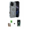 MARSİLYAN™- iPhone 16 Pro Max Kılıf Eksen Çizgi - Siyah 360 Mat Full Body Arka Koruyucu + Raze Metal Kamera Lens - CLTM