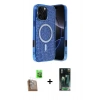 MARSİLYAN™- iPhone 16 Pro Max Kılıf Eksen Çizgi - Siyah 360 Mat Full Body Arka Koruyucu + Raze Metal Kamera Lens - CLTM