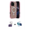 MARSİLYAN™- iPhone 16 Pro Max Kılıf Eksen Çizgi - Siyah 3D Antistatik Cam Ekran Koruyucu + Bilvis Titan Kamera Lens - SH
